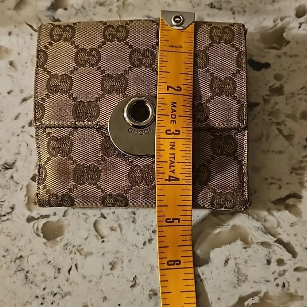 Gucci Beige Canvas Bifold Monogram Wallet - Unisex - Picture 13 of 13